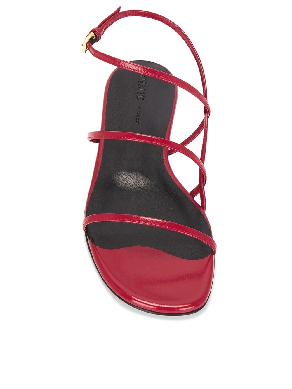 KHAITE Red Strappy Leather Flat Sandal - Picture 2 of 8